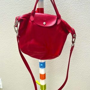 Longchamp Le Pilage Cuir Purse Bag red